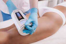 A female customer receiving an Endospheres treatment. Endospheres reduces cellulite and tightens, tones, and firms the skin.